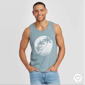 Men’s Palm Print Standard Fit Tank Top